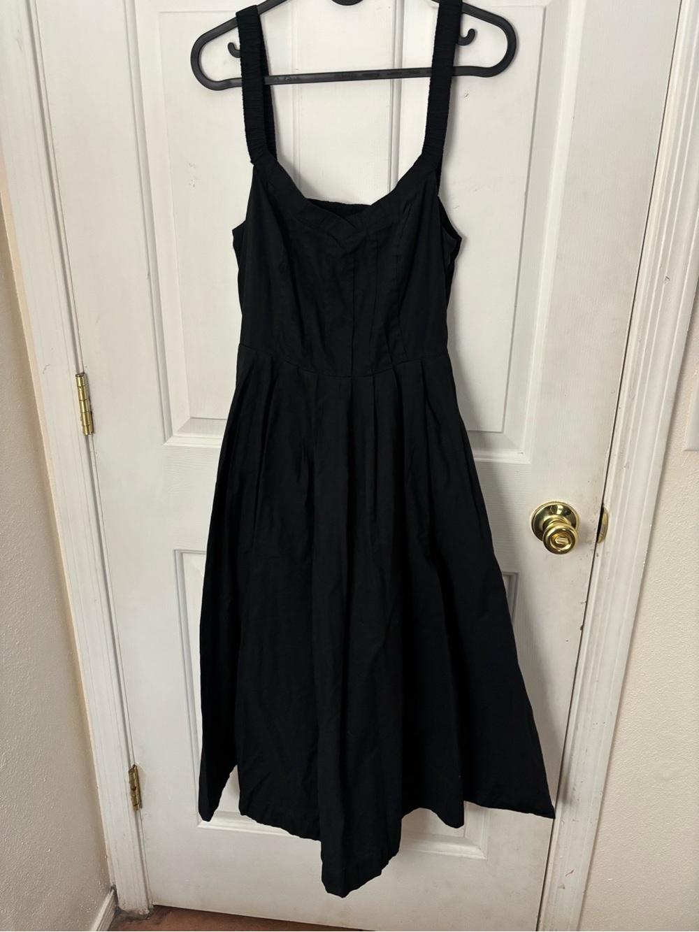 Anthropologie Black Midi Sundress with Wide Straps